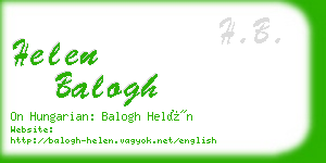 helen balogh business card